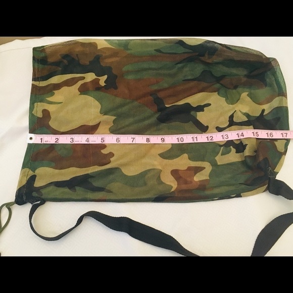 Woodland Camp Print Camo Drawstring Bag - Picture 2 of 4